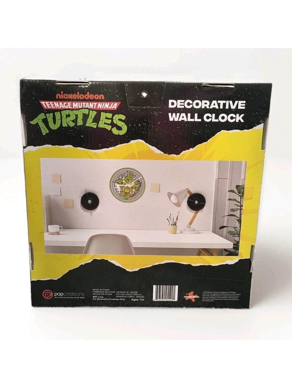 Nib Teenage Mutant Ninja Turtles 11.75 Analog Wall Clock